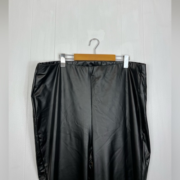 NWT River Island Faux Leather High Waisted Flare Trousers Sz 18 - Picture 5 of 13